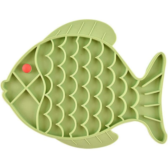 Anti Glutton Bowl for Dog Cat Slow Food Cat Bowl Anti Glutton Silicone Dog Choking Prevention Bowl 24.5 * 19 cm Green