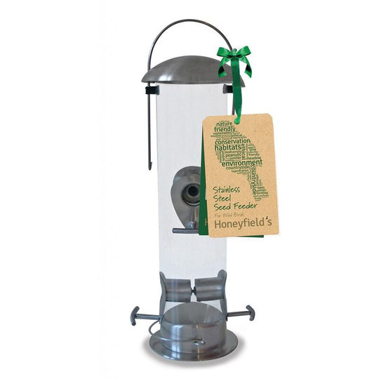 Wild Bird Feeder (One Size) (Steel Grey/Clear) - Steel Grey/Clear - Honeyfields