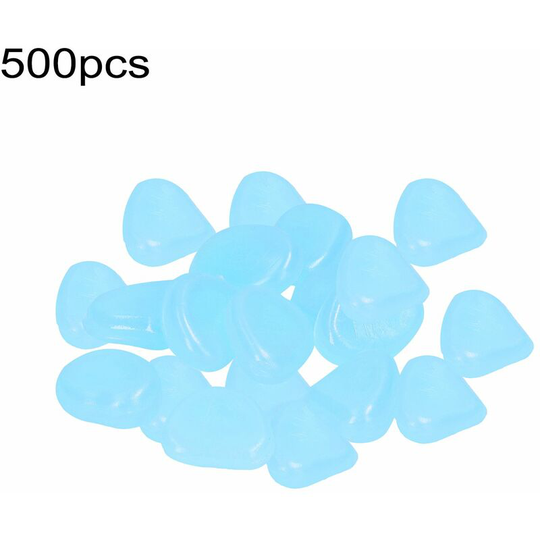 Lifcausal - Artificial Fluorite Garden Pebbles for Walkways Aquarium Decor Plants Self-Luminous Stones Glow in the Dark (Blue 500pcs)