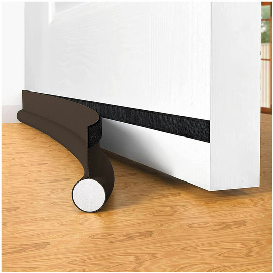 Muff - Door Bottom Seal, 95cm Self Adhesive Removable Door Seal, Soft Single Sided Door Seal Noise, Dust, Cold Air and Rodent Resistant (Gray)