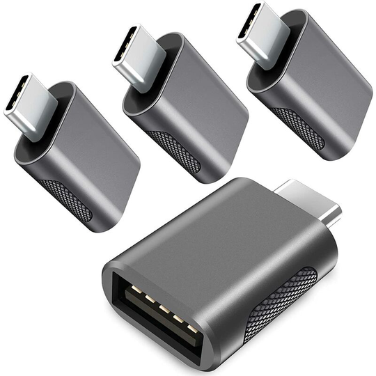 10Gbps USB C to USB 3.0 OTG Upgrade Adapter (4-Pack), USB Type C Male to USB A Female, Thunderbolt 4/3 to USB Converter for MacBook Pro/Air, iPad,