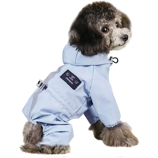 Hooded Poncho for Dogs,betterlife Waterproof Dog Coat, Pet Winter Clothes with Hat, Lightweight Reflective Dog Jacket(L)