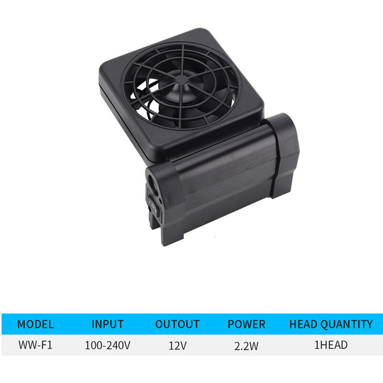 Mini Aquarium Cooling Fan Adjustable Air Speed Aquaculture Cooling Fan (WW-F1 One Head)