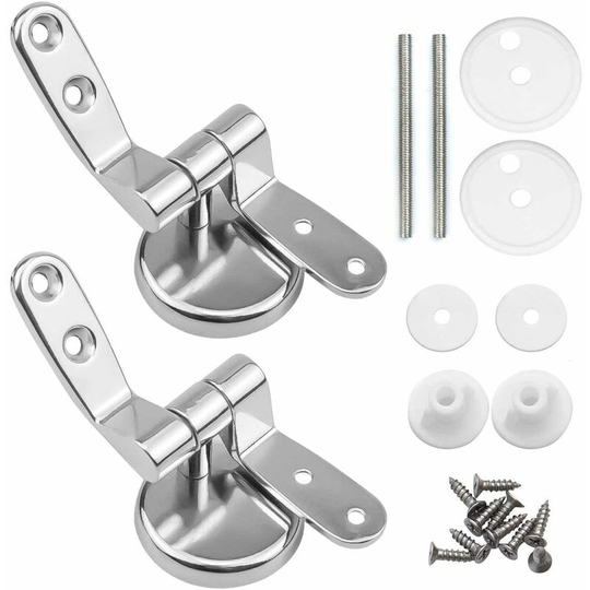 4 pieces Toilet Seat Hinge Clips, Replacement Toilet Seat Hinges With Zinc Alloy Fixings