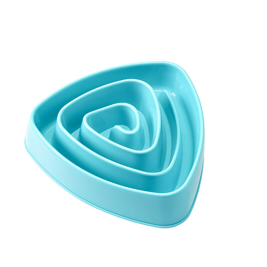 Triangle Dog Slow Food Training Bowl Puppy Kitten Food Feeding Pet Prevent Choking Feeder Pet Dog Bowl Blue