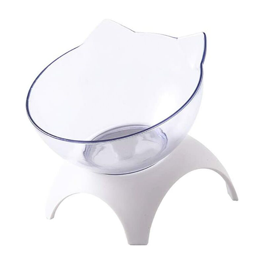 Perle Rare - Cat Elevated Bowl with Raised Stand, 15 Degree Tilted Design Neck Guard Stand Raised Pet Food Water Feeder Bowl for Small Dogs or Cats