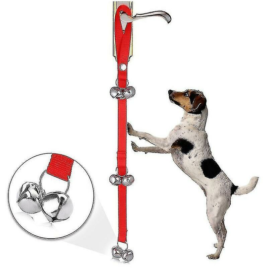 Dog doorbell for door potty training, for hanging on door handle, easy to train your puppy (1pcs,red) - Muff