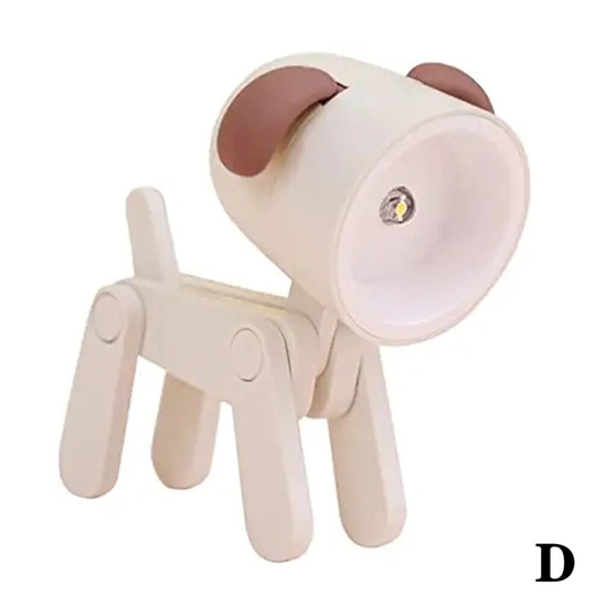 (Off-White puppy) Mini Cute Cartoon LED Night Light Pet Table Light