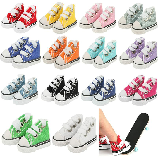 14 Pairs Mini Finger Shoes, Cute Tiny Shoes for Finger Breakdance, Fingerboard, Doll, Mini Sneakers Keychains etc