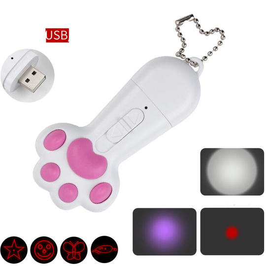Multifunctional usb Laser Funny Cat Stick, Purple Light Money Detection led Infrared Flashlight white - Muff