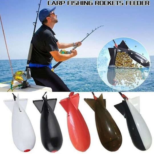 Angelspomb Rocket Shape Fishing Feeder Float Bait Holder Attract Carp Nesting