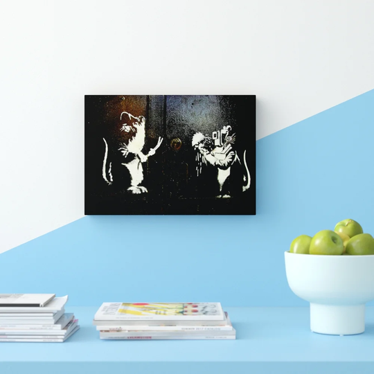 Crooked Rats by Banksy - Wrapped Canvas Graphic Art Print