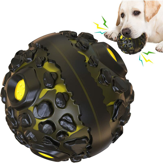 Indestructible Dog Squeaky Ball Toys for Moderate Chewers, Interactive Dog Toys tpr Rubber Safe Balls
