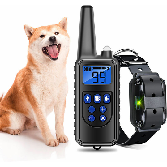 Thsinde - Rechargeable and Waterproof Dog Training Collar with 800m Distance, Electric Shock, Sound black a