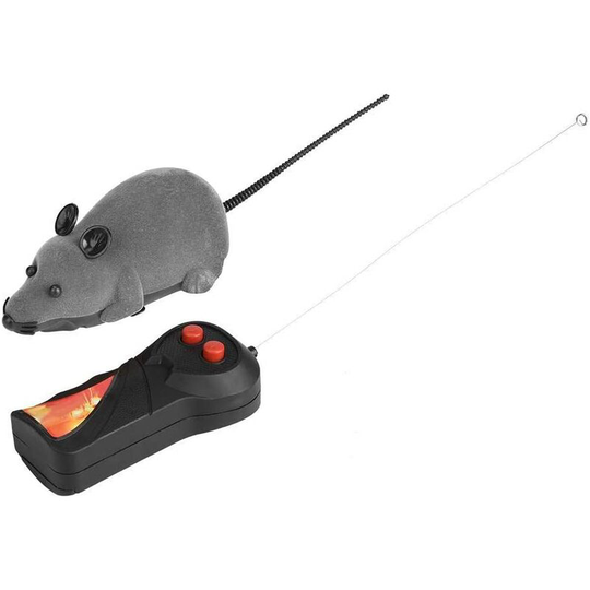 Toy Mice, Safe Wireless Mouse with Remote Control, Funny Rat Toy Mouse Mould, for Cat Dog(Gray)