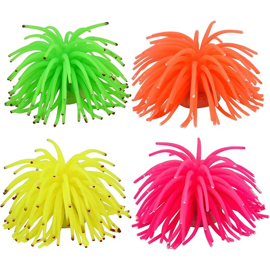 Gift - 4 Silicone Aquarium Artificial Silicone Coral Anemone Effect Aquarium Decor Aquarium Decoration Fish Tank Landscape Imitated Coral Ornaments