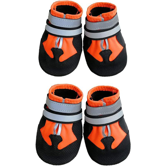 Echoo - Protective Dog Boots, Dog Booties, 4 Pack Waterproof Dog Shoes, for Beagle, Small Bulldog, Cocker