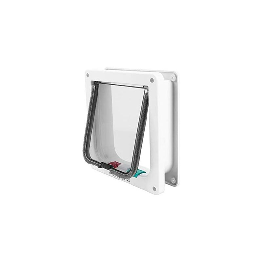 Pet Door 4 Way Lockable Cat Door Magnetic Cat Dog Flaps Smart Pet Flap Door Automatic Lock Cat Dog Gate for Window and Porch Use for Pet Cat Puppy