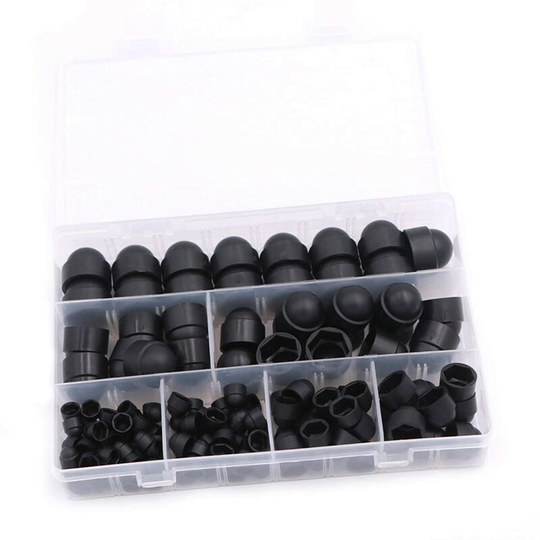 Soekavia - 145 Pieces Screw Cover Protective Nut, Dome Nut Kit Protective Caps Dome Bolt Nut Cover 6 Sizes M4 M5 M6 M8 M10 M12 With Box For