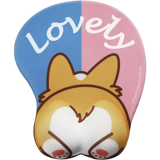 Gel Mouse Pad with Wrist Rest Support Pad, Gaming Ergonomic Mouse Pad with Milk Cloth (Corgi)