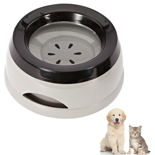No Spill Dog Water Bowl for Home and Travel, No More Wet Floors or Splashes from Spills or Messy Jowl Drips, gray