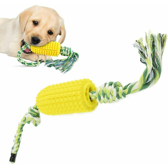 Morejieka - Dog toy, dog toy chew up, chew toys for dogs, interactive toy latex dog, brush with dog in shape corn, indestructible dog toy, puppy toy