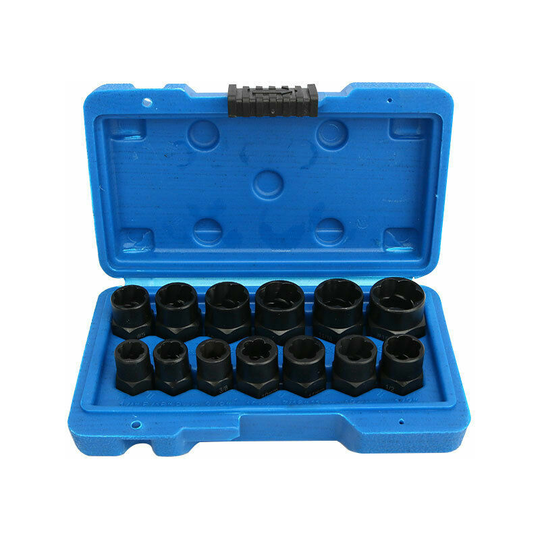 Echoo - 13PCS Socket Nut Extractor Set∣Socket Set Round Bolt Extractor∣Hex Screw Extractors∣Damaged Stud Extractor Material 8-19mm 13 Sizes