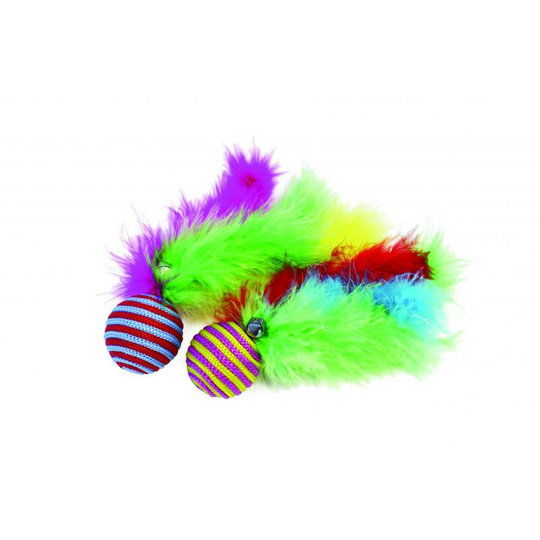 Happy Pet Carnival Ball Rattle Cat Toy (20 x 4 x 4cm) (Multicoloured) - Multicoloured