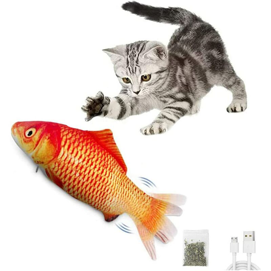 Colording Moving Cat Kicker Fish Toy 30cm Funny Interactive Pets Chew Bite Supplies for Cat Kitten Fish Flop Cat Toy-C