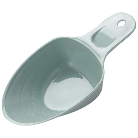 Plastic dog and cat food scoop