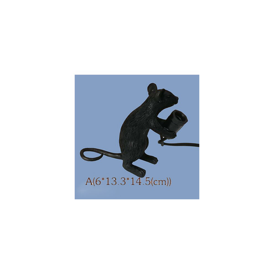 (Black-1) Mouse lamps Resin Animal Rat Mouse Table lamp