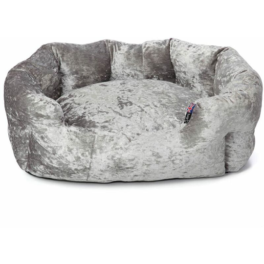Bellagio Crushed Velvet Dog Bed Soft Washable Fleece Cushion Warm Luxury Pet - Large