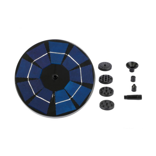 Solar Fountain Pump 3.0W Backup Circle Solar Water Pump Floating Fountain, 6 Nozzles - Muff