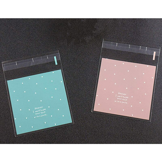 200 Pieces Self Adhesive Cookie Bags Candy Bags Party Favor Bags Treat Bags gift bag (Red blue dots)