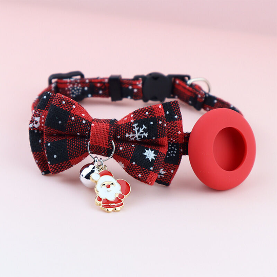 Cat Collar, Adjustable Cat and Dog Collar, Compatible with Apple Airtag, for Puppies, Kittens (Red and Black Checkered, 1 Piece).