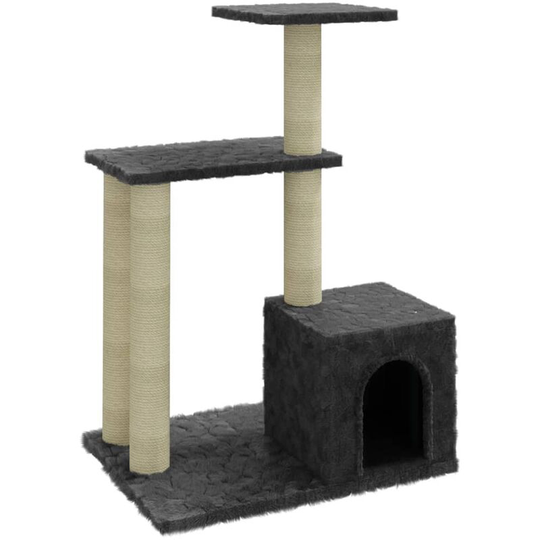 Cat Tree with Sisal Scratching Posts Dark Grey 71 cm Vidaxl Grey