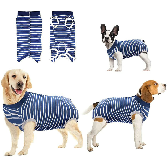 Postoperative Pet Anti-licking Vest (l, Striped Blue),, - Thsinde