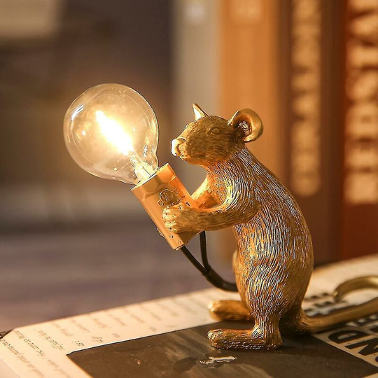 Deckon - Lamps modern led resin mouse table desk lamp night lights - Gold sit