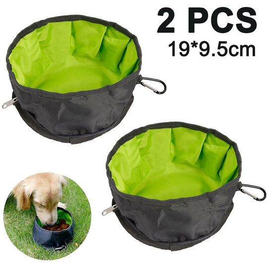 2pcs19*9.5 Pet Dog Bowl Grey- ssxjv