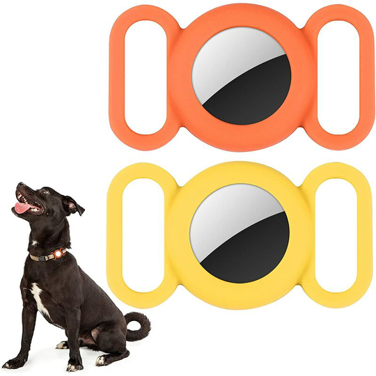 Groofoo - Airtag Silicone Dog Collar for gps Tracking, Protective Cover Compatible with Apple Airtag Security and Anti-Lost, Collar for Dog and Cat