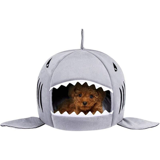 FVO - Home Indoor Dog Cat Bed for Small Dog and Cat Portable Shark 2 in 1 Warm Cushion Breathable Sofa for Pets Puppy Kitten Soft Comfortable