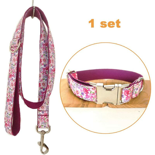 Dog outside Adjustable Necklace Set for Pet Leash Rope Necklace Bohemian Style Dog Collar Middle and Small Size Dogs b
