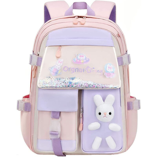 Perle Rare - Bunny backpack, bunny school backpack, bunny backpack for girls, bunny backpack for school (A-Small-Pink)