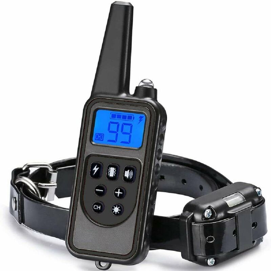 Thsinde - Electric dog training device without charger-880-1 black remote control black leather