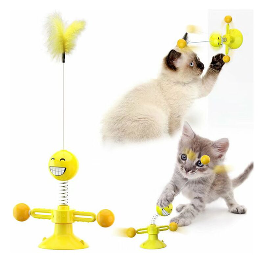 Pet Toys Funny Cat Stick Spring People Funny Cat Supplies Pet Supplies, Pet Toys (Yellow-