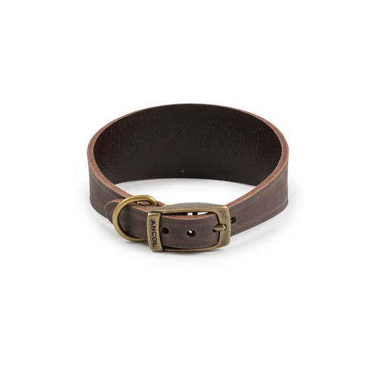 (Size 4/5, Sable) Ancol Timberwolf Whippet / Greyhound Leather Dog Collar
