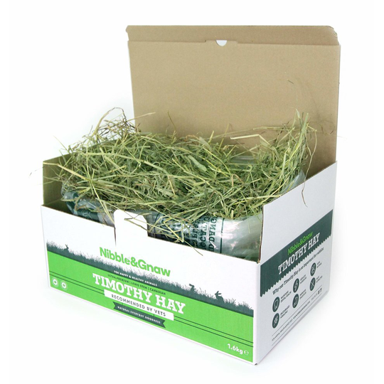 Nibble&Gnaw Timothy Hay for Rabbits Guinea Pigs Chinchillas Degus & Hamsters | 1.6kg | Ultra-premium, lovely, fresh, green, long stem Canadian...