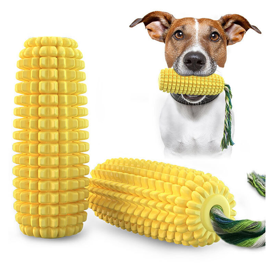 FVO - Puppy Toys, Dog Chew Toys for Aggressive Medium and Large Chewers, Acecy Incredibles, Squeaky Corn Toys for Teeth Boredom (Yellow)