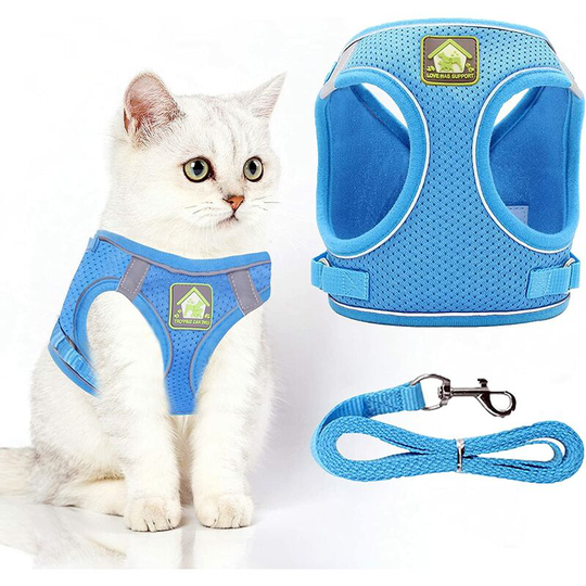 Echoo - Cat Harness and Lead with Leash for Kitten: Walking Escape Proof Adjustable Vest Set for Cats Compatible with Small Dog Puppy