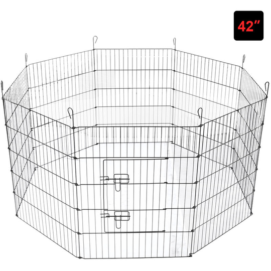 Green Bay - 8 Panel Pet Puppy Playpen Folding Dogs Cats Rabbits Run Cage 42'